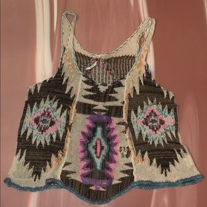 Free People Colorful crochet top